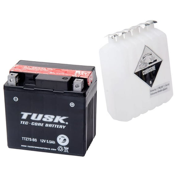 Tusk Tec-Core Battery with Acid TTZ7S Maintenance-Free for Honda Ruckus 2022-2024