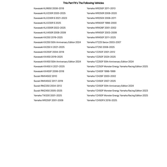 TUSK Off-Road Throttle Tube For Yamaha TW200 2001-2024