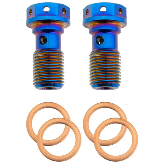 Tusk Titanium Banjo Bolt Kit Burnt Blue M10x1.0 For GASGAS EX 300 (Fuel Injected) 2021-2025