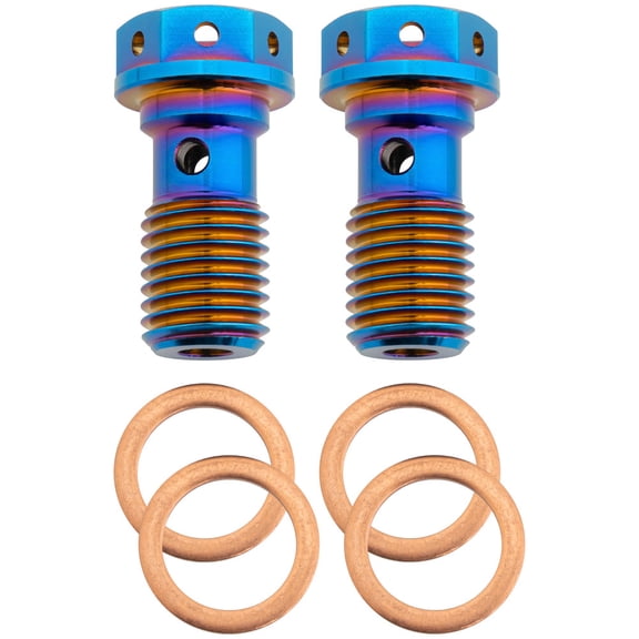 Tusk Titanium Banjo Bolt Kit Burnt Blue M10x1.25