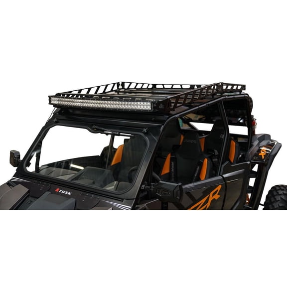 Tusk UTV Adventure Roof Rack w/ Profile Roof & V2 40" Curved LT Bar For Polaris RZR XP 4 1000 Sport 2024-2025