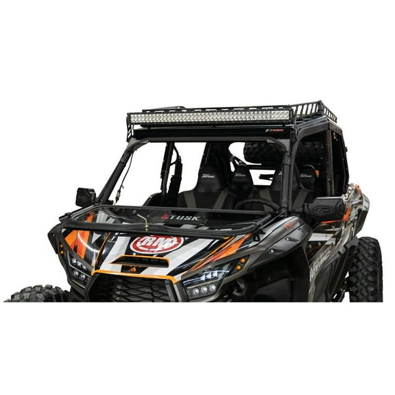 TUSK UTV Folding Glass Windshield with Windshield Wiper for Kawasaki Teryx KRX 1000 Trail Edition 2022-2025