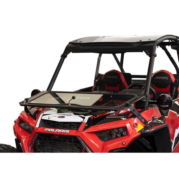Tusk UTV Folding Glass Windshield with Windshield Wiper For Polaris RZR XP 4 Turbo S Velocity 2019-2021