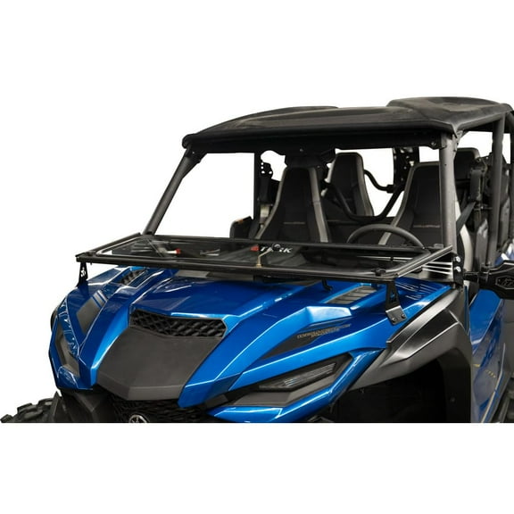 Tusk UTV Folding Glass Windshield with Windshield Wiper Compatible with Yamaha Wolverine RMAX4 1000 2021-2025/RMAX2 1000 2021-2025