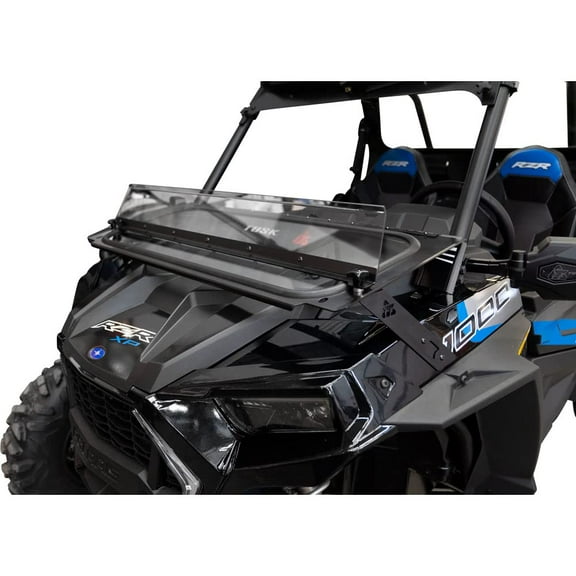 Tusk UTV Folding Glass Windshield with Windshield Wiper and Wind Deflector For Polaris RZR XP 4 1000 Ride Command Edition 2019