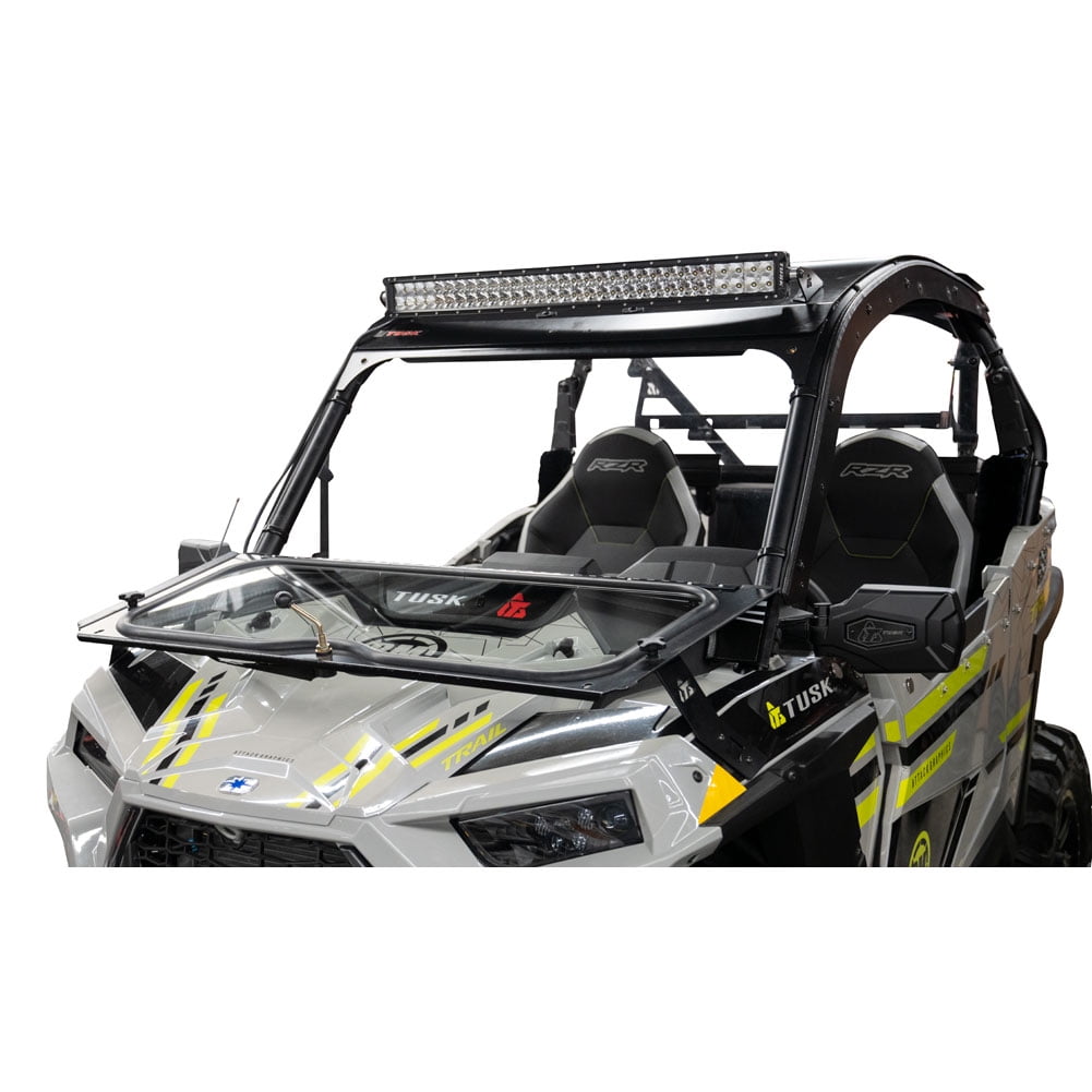 Tusk UTV Folding Glass Windshield with Windshield Wiper for Polaris RZR