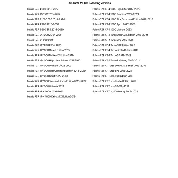 Tusk UTV Front Mud Flaps For POLARIS RZR XP 1000 Trails and Rocks Edition 2018-2022