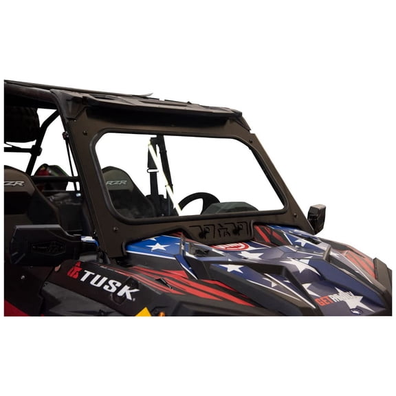 Tusk 182-433-0012 UTV Full Glass Windshield - With Vent and 12" Windshield Wiper