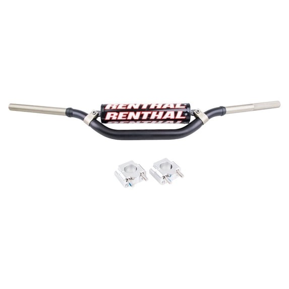 Tusk Universal Big Bar Clamp and Bar Kit Renthal Twinwall Ricky Carmichael Bend Black For SUZUKI RMX250 1989-1998