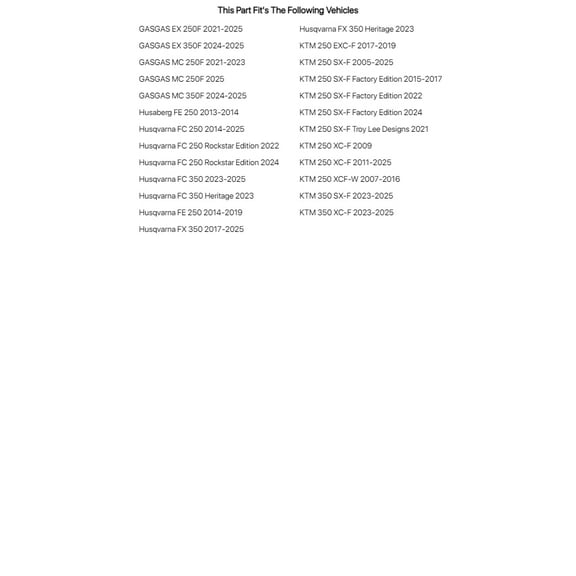 Tusk Valve Seal Kit for KTM 250 XC-F 2009,2011-2024