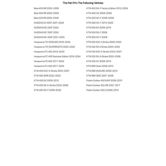 Tusk Valve Seal Kit for KTM 450 SX-F Factory Edition 2012-2024