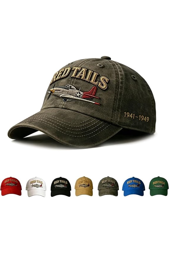 Tuskegee Airmen Red Tails Heritage Cap – Commemorative WWII Aviators Baseball Hat, Adjustable Fit, Honors Legacy of the First African American Military Aviators