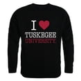 thumbnail image 1 of Tuskegee University I Love Crewneck T-Shirt, Black - 2XL, 1 of 1