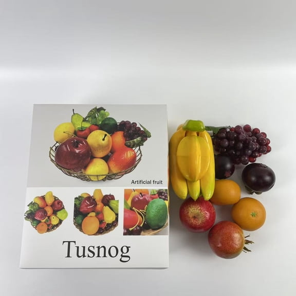 Tusnog Artificial fruit,Simulation Fruit Props for Photography, Display, Lifelike Realistic Artificial Fake Fruits Home Decor Craft Fruit Set Fake Lemon Fake Grape Strawberry