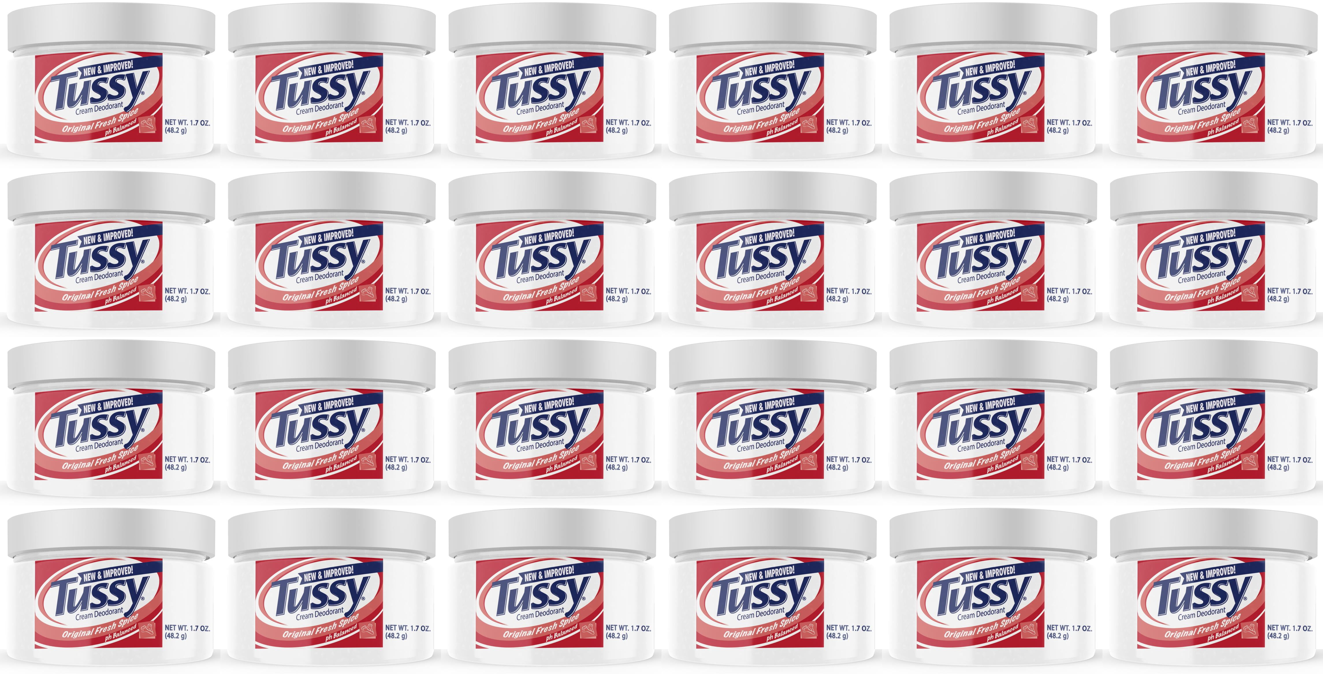 Tussy Cream Deodorant Original Fresh Spice, 1.7 oz, 24 Pack
