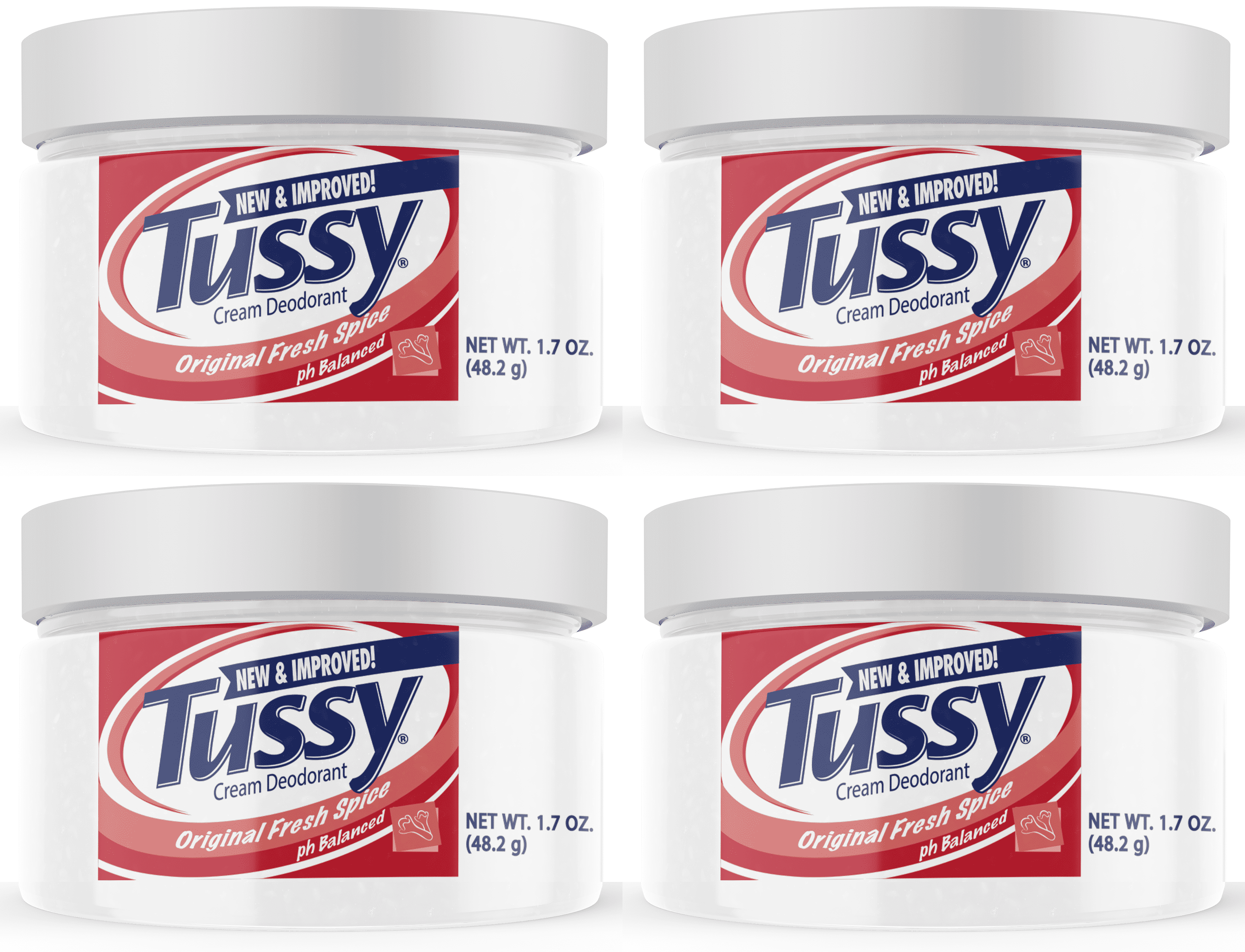 Tussy Cream Deodorant Original Fresh Spice, 1.7 oz, 4 Pack
