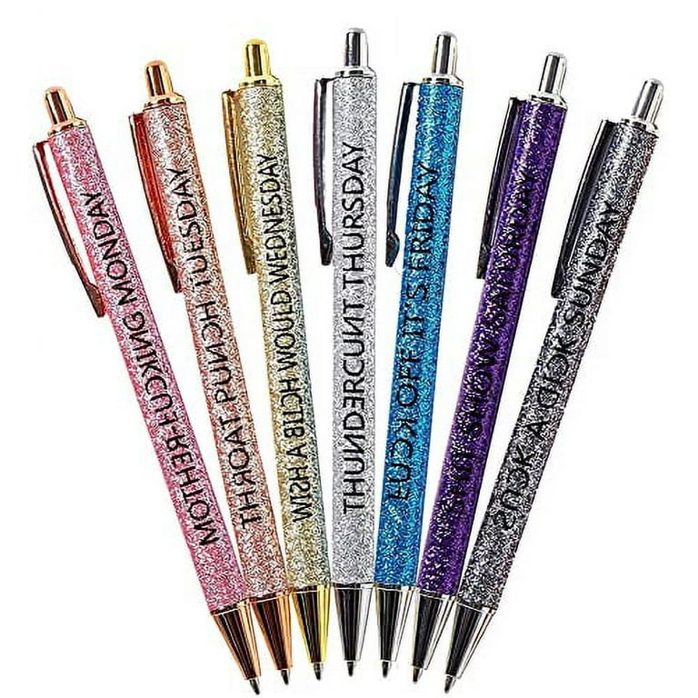 Tusztus 7-Pack Funny Word Daily Funny Pens, Funny Seven Days of The Week  Pens, Describing the mentality, Sarcastic Ballpoint Pens, Creative Gift for  Colleague Co-Worker 
