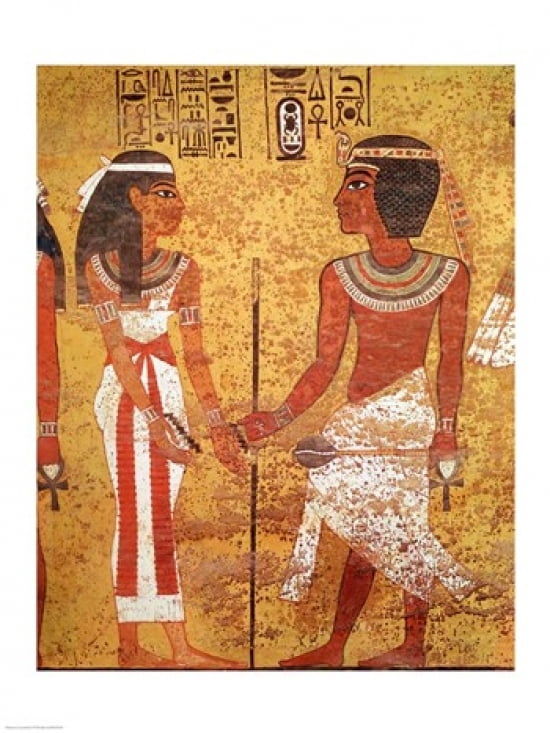 Tutankhamun and his wife Ankhesenamun Canvas Art - (24 x 36)