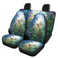 thumbnail image 1 of Tutolipy 4 Piece Car Seat Cover Full Set for Women, Dragonfly Flower Print Front Seat Rear Backrest Cover and Rear Bottom Bench Cover, Universal Fit Car Interior Accessories, Easy to Install, 1 of 3