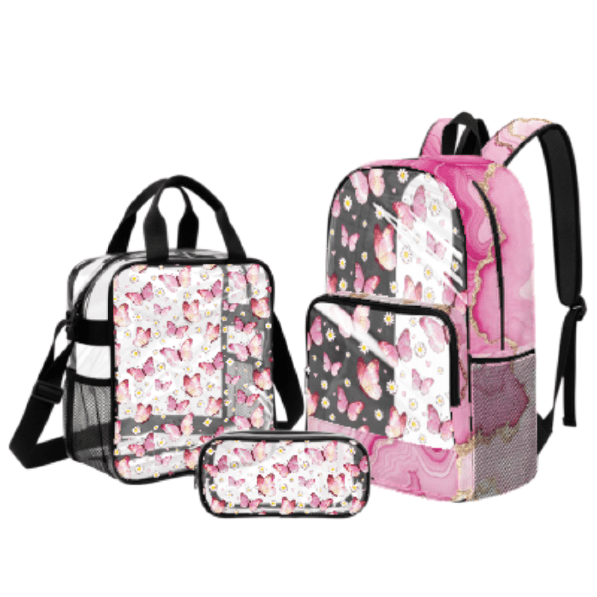 Tutolipy Dolphin PVC Clear Backpack Set, with Transparent Lunch