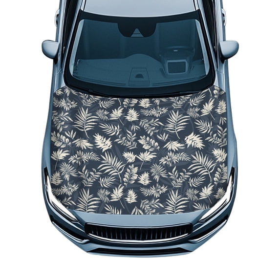 Tutolipy Auto Protector Car Hood Cover for Van Sedans Pickup, Sunproof Swimsuit Fabric Tropical Leaf Print Car Hood Cover Protector