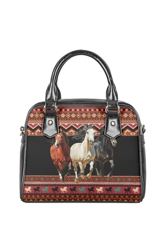 Aztec Southwest Purses and Handbags for Women, Horse Printed Crossbody Handbag Hobo Bag Waterprooof Satchel Top Handle Handbag Top Handle Handbag for Shopping