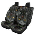 thumbnail image 1 of Tutolipy Boho Cats Print Car Seat Cover Full Set, Soft Breathable Front Seat Rear Backrest Cover Soft Rear Bottom Bench Cover, All Weather Protector, Universal Fit Car Interior Accessories, Set of 4, 1 of 3