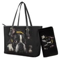 thumbnail image 1 of Tutolipy Boston Terrier Printed 2 Pcs Handbag Sets,Satchel Purse for Women Work Wallet Purse Set,Shoulder Bag Waterproof Top Handle Bag with Wallet for Ladies, 1 of 4