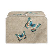 Tutolipy Butterfly Floral Two Slice Toaster Covers, Dustproof Toaster Oven Cover for Most Standard, Toaster Fingerprint Protection Oven Toaster Covers for Kitchen