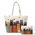 Tutolipy Cartoon Cats Crowd Set of 2 Women's Shoulder Bag Set Portable ...