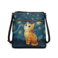 thumbnail image 1 of Tutolipy Cat Starry Night Crossbody Purse, Lightweight Ladies Single Shoulder Bag Durable Waterproof PU Leather Crossbody Purse for Daily Use Everyday, 1 of 7