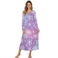thumbnail image 1 of Tutolipy Christmas Nightgowns for Women Snowflake Printed Sleepwear V Neck Loungewear Long Sleeve Nightshirts Comfy House Dress for Home, S, 1 of 7
