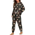 thumbnail image 1 of Tutolipy Christmas Pajama Pants with Pockets Rooster Snowflake Printed Pjs Set Crewneck Loungewear Long Sleeve Sleepwear with Jogger Pants Lounge Set, S, 1 of 7