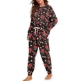 thumbnail image 1 of Tutolipy Christmas Pajama Set Flower Lollipop Printed Sleepwear Soft Loungewear Long Sleeve Shirt and Pajama Pants Lounge Sets, S, 1 of 7