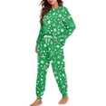 thumbnail image 1 of Tutolipy Christmas Pajama Set Snowflake Printed Sleepwear Cozy Pjs Set Long Sleeve Tops Jogger Pants Pajama Sets, L, 1 of 7