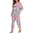 thumbnail image 1 of Tutolipy Christmas Sleepwear for Women Santa Claus Star Printed Pajama Comfy Sleepwear Casual 2 Piece Pjs Set for Home, 2XL, 1 of 7