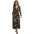 thumbnail image 1 of Tutolipy Christmas Tree Printed Dresses for Women Snowflake Printed A Line Dress V Neck Midi Dress Ruffle Empire Waist Dresses, M, 1 of 7