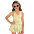 thumbnail image 1 of Tutolipy Comes with Lining Toddler Girls One Piece Swimsuits, Sleeveless Bodysuit Design Back Strap Girls One Piece Swimsuit with Skirt for Beach Summer Size 10-11 Years, 1 of 8