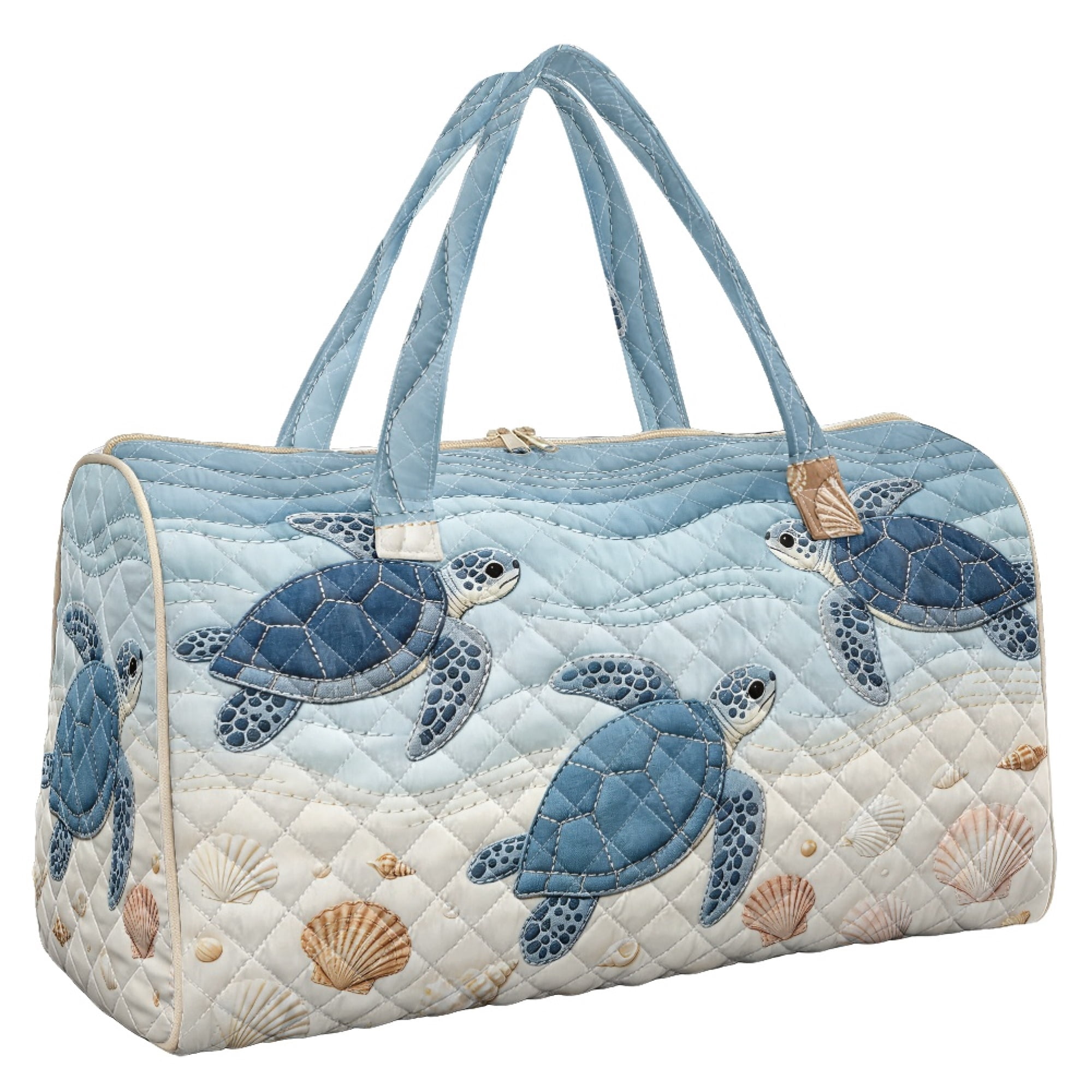 Beach Turtle Pattern Tutolipy Convenient Quilted Duffle Bag for Women, Multi-pocket Quilted ...