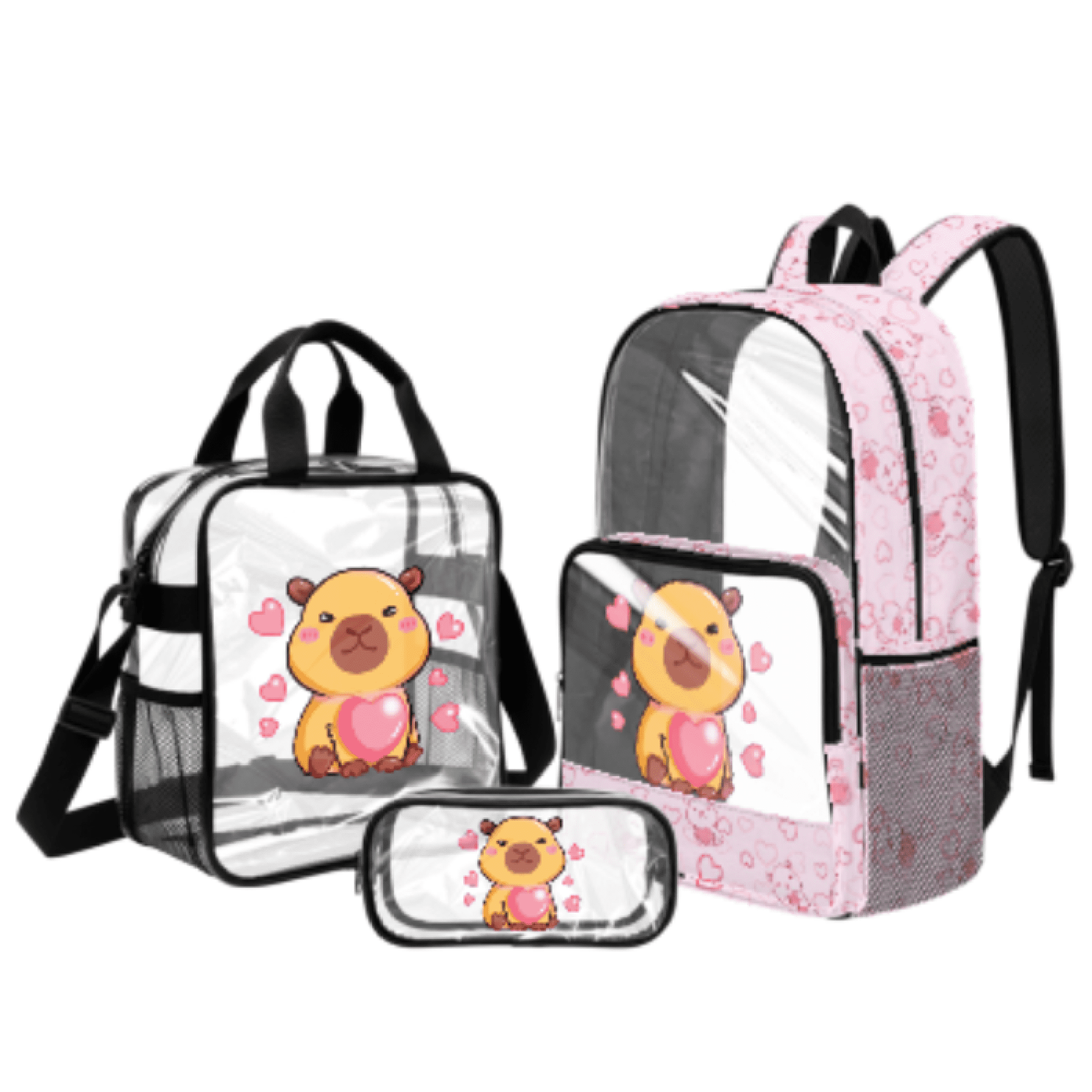 Tutolipy Dolphin PVC Clear Backpack Set, with Transparent Lunch