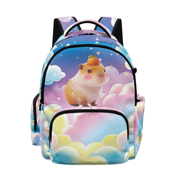 Tutolipy Cute Hamster Print School Bag with Lightweight & Adjustable Straps, Large Capacity Waterproof 17 Inch Rucksack for Travel Outdoor Hiking