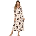 thumbnail image 1 of Tutolipy Dachshund Printed Nightgowns for Women Dog Paw Printed Sleepwear V Neck Loungewear Full Length House Dress for Home, 3XL, 1 of 1