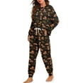thumbnail image 1 of Tutolipy Dachshund Printed Women's Pajama Sets Musical Note Printed Sleepwear Soft Pjs Set Crewneck Loungewear with Jogger Pants Nightwear Set, XL, 1 of 7