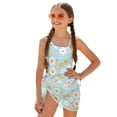 thumbnail image 1 of Tutolipy Daisy Flower Print Quick Dry Girls Swimsuit, Polyester Material Padded Girls One Piece Swimsuit with Cover Up for Summer 17-18 Years Old, 1 of 10