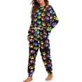 thumbnail image 1 of Tutolipy Dog Paw Printed Womens Pajama Sets Button Down Sleepwear Comfy 2 Piece Pjs Set Long Sleeve Loungewear with Pants Nightwear, XL, 1 of 6