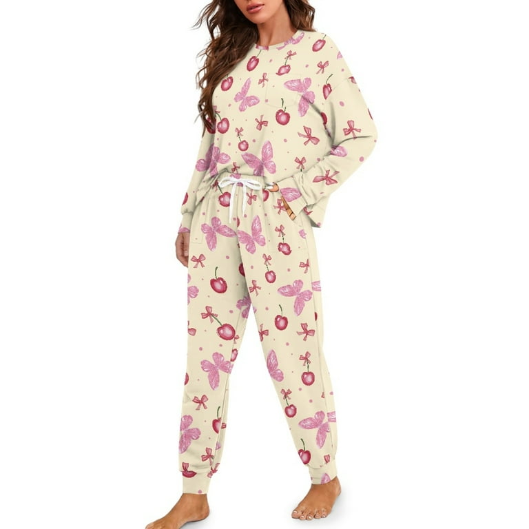 Tutolipy Dog Printed Pajama Set for Women Comfy Sleepwear Cozy