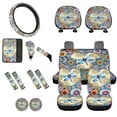 thumbnail image 1 of Tutolipy Dragonfly Print Car Seat Cover Full Sets, Mandala Flower Print Car Front Back Seat Cover with Steering Wheel Cover Car Armrest Cover Seat Belt Cover Car Seat Headrest Cover Coaster, 1 of 3
