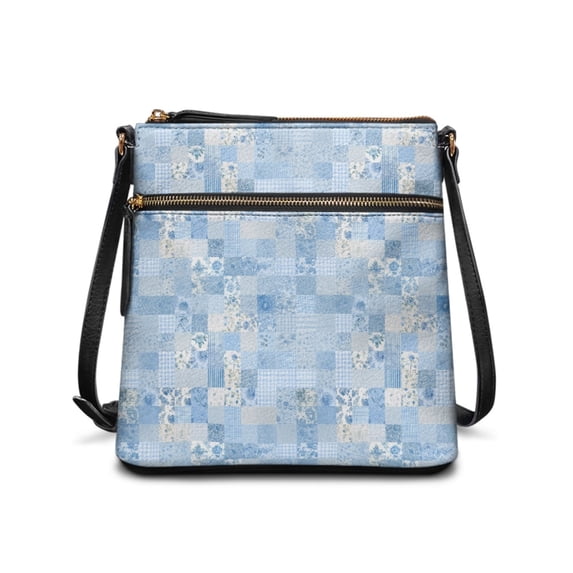 Tutolipy Floral Patchwork Pattern Sling Bag, Waterproof Women's Single Shoulder Bag Adjustable Shoulder Strap Lightweight Purse Satchel for Daily Storage Daily Commuter