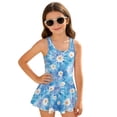 thumbnail image 1 of Tutolipy Flowers Pattern Childrens Swimwear, Built-in Liner Sleeveless Bathing Suit, Comfortable for Vacation, Size 3-4 Years, 1 of 8