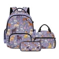 thumbnail image 1 of Tutolipy Golden Retriever School Backpack Set with Lunch Bag Pencil Case 3 Pcs Floral Printed Backpack and Lunch Box Set for Boys Girls Lightweight Schoolbag Bookbag Set, Purple, 1 of 7